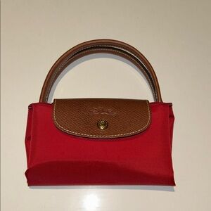 Longchamp Le Pliage S raspberry red